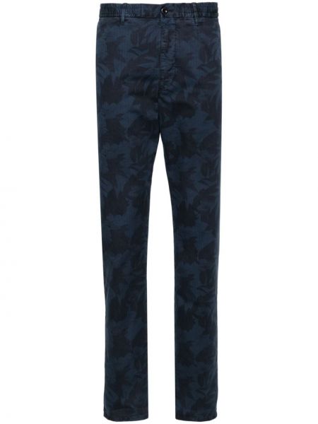 Pantalon à imprimé Incotex bleu