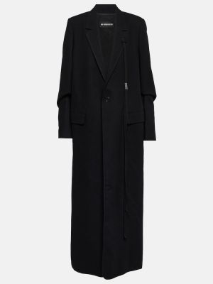 Černý vlněný kabát Ann Demeulemeester