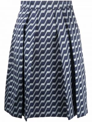 Falda con estampado con estampado geométrico plisada Emporio Armani azul