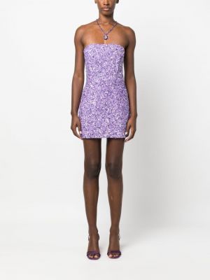 Mini šaty s flitry Retrofete fialové