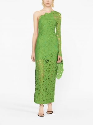 Sukienka koktajlowa w kwiatki koronkowa Maria Lucia Hohan zielona