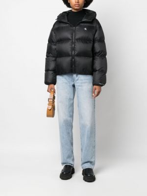 Dūnu džinsa jaka ar apdruku Calvin Klein Jeans melns