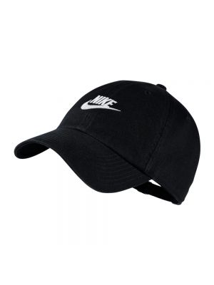 Czarna czapka z daszkiem bawełniana Nike