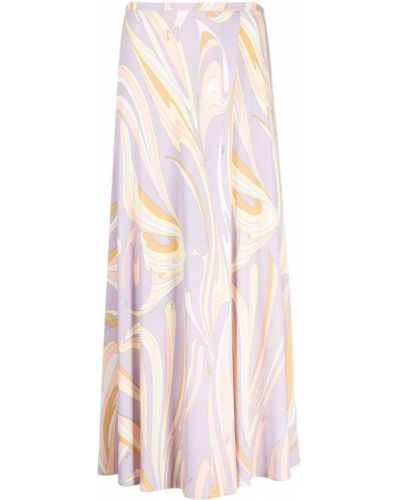 Falda de cintura alta con estampado Emilio Pucci violeta