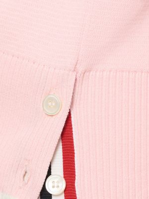 Cardigan di cotone in maglia con tasche Thom Browne rosa