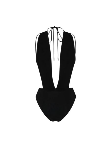 Einteiliger badeanzug mit v-ausschnitt Saint Laurent schwarz