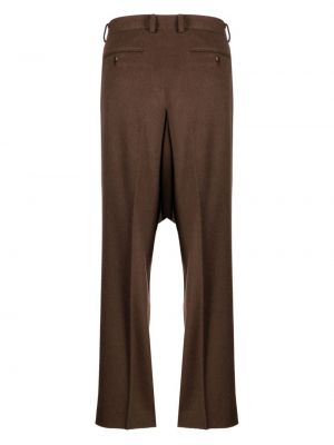 Pantalon droit plissé Auralee marron