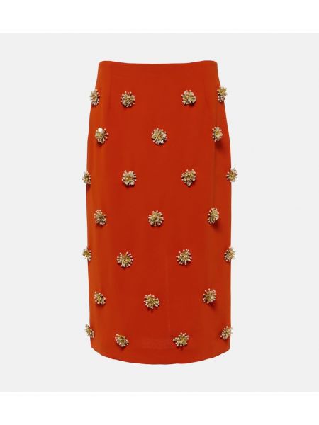 Midi suknja s cvjetnim printom Dries Van Noten crvena