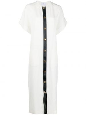 Mini šaty s knoflíky Ferragamo bílé