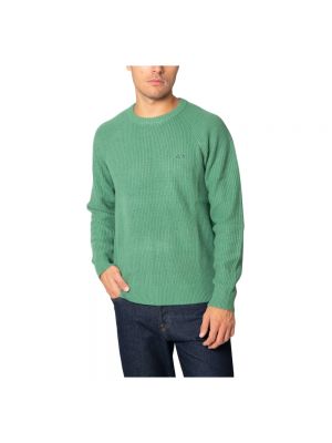 Sweter z okrągłym dekoltem Sun68 zielony