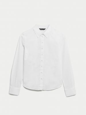 Хлопковая рубашка Marks & Spencer белая