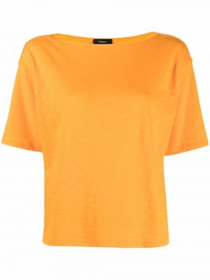Camiseta con escote barco Theory naranja