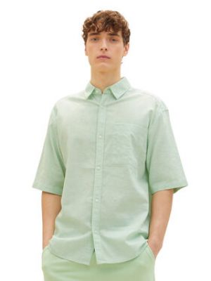 Priliehavá rifľová košeľa Tom Tailor Denim zelená