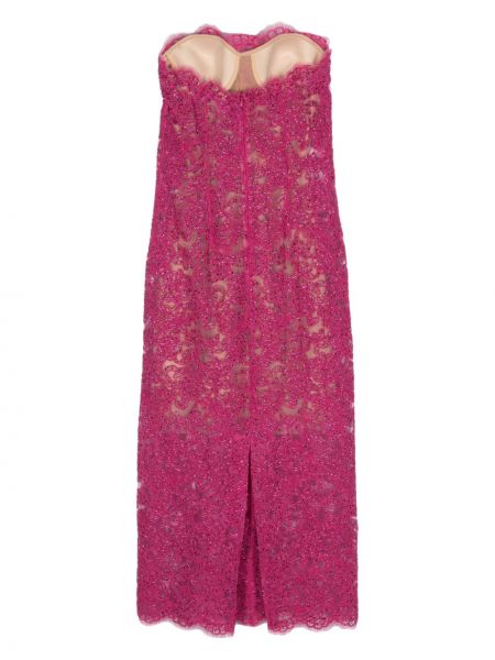 Krajkové večerní šaty Ermanno Scervino růžové