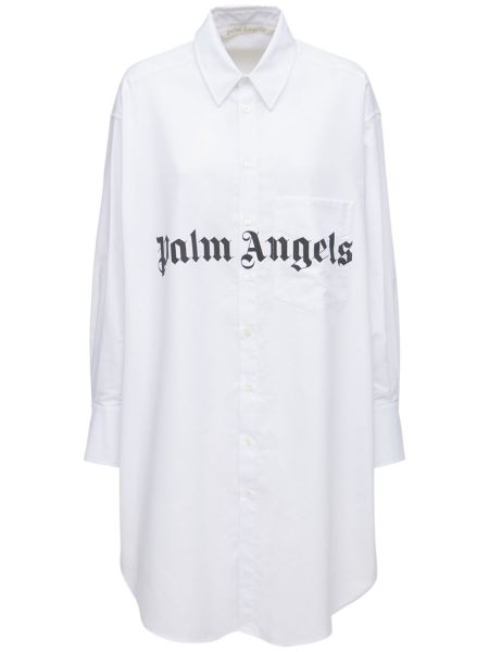 Vestito di cotone Palm Angels bianco