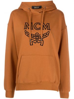 Klassisk brodert hettegenser Mcm oransje