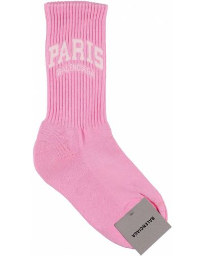Памучни чорапи Balenciaga розово