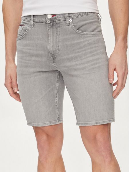 Priliehavé džínsové šortky Tommy Hilfiger sivá