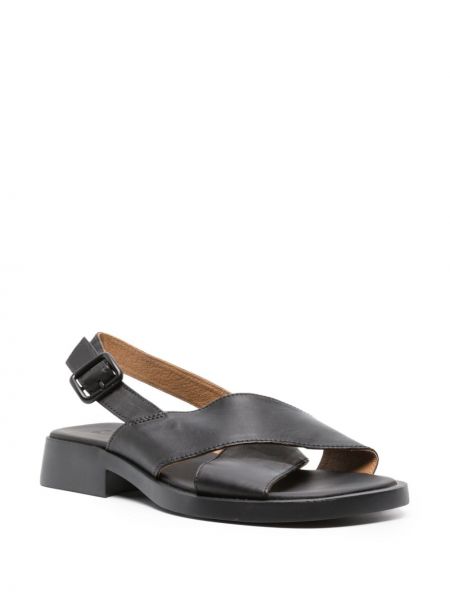 Kožené sandály s otevřenou patou Camper černé