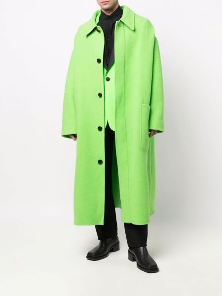 Vilnonis paltas oversize Ami Paris žalia