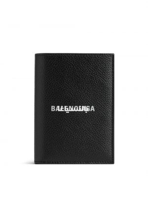 Δερμάτινος πορτοφόλι με σχέδιο Balenciaga μαύρο