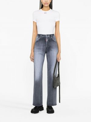 High waist straight jeans Dsquared2 schwarz
