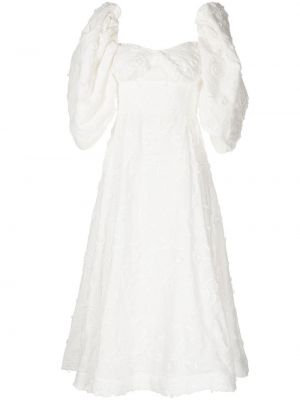 Gėlėtas midi suknele Anouki balta