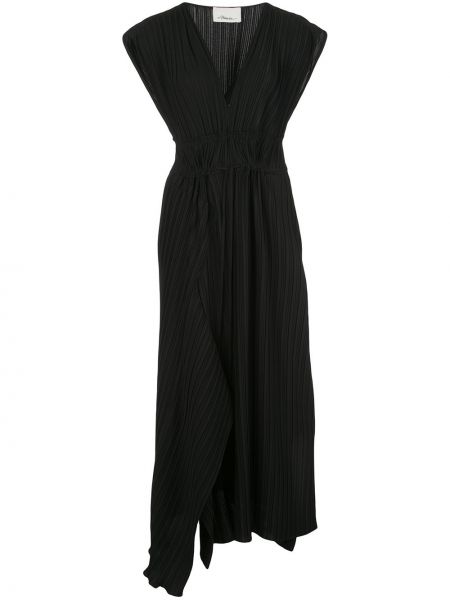 Sukienka z dekoltem w serek plisowana 3.1 Phillip Lim czarna