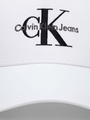 Czapka z daszkiem z nadrukiem Calvin Klein Jeans biała