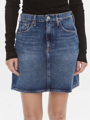 Priliehavá džínsová sukňa Tommy Jeans modrá