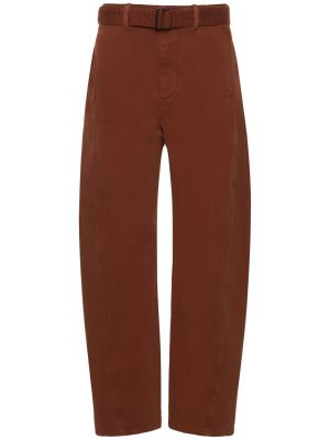 Spodnie bawełniane Lemaire brązowe
