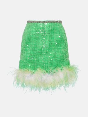 Mini suknja sa perjem Self-portrait zelena