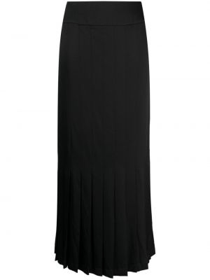 Jedwabna spódnica midi plisowana Chanel Pre-owned czarna
