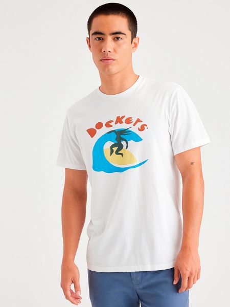 Camiseta slim fit manga corta Dockers blanco