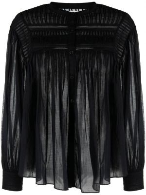 Bluzka bawełniana plisowana Isabel Marant Etoile czarna