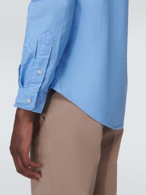 Camicia di cotone Polo Ralph Lauren blu