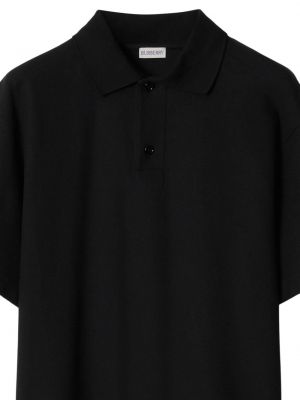 Kokvilnas polo krekls Burberry melns