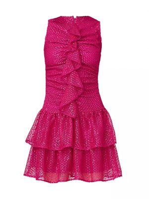 Платье мини с рюшами Shoshanna розовое