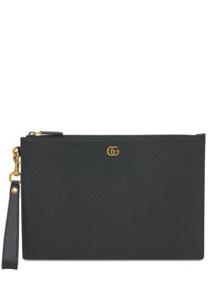 Usnjena torba Gucci črna