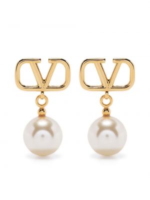 Fülbevaló gyöngyökkel Valentino Garavani aranyszínű
