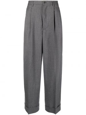 Плисирани relaxed панталон на райета Hed Mayner сиво