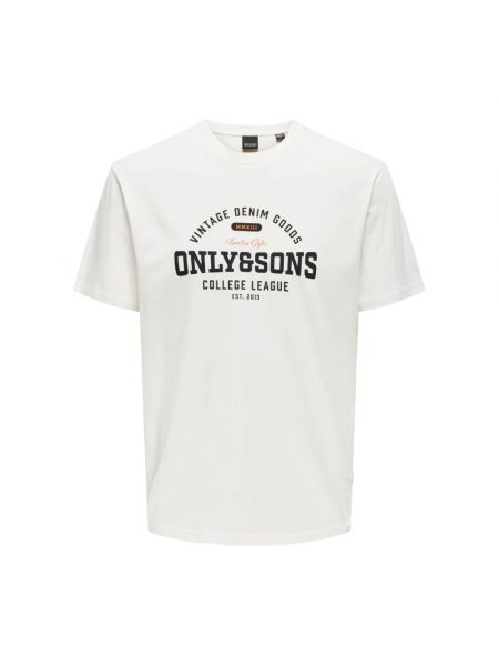 Biała koszulka bawełniana Only & Sons