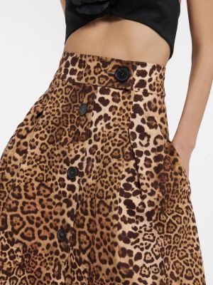 Leopardí midi sukně s potiskem Carolina Herrera