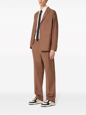 Bavlněné rovné kalhoty Valentino Garavani hnědé