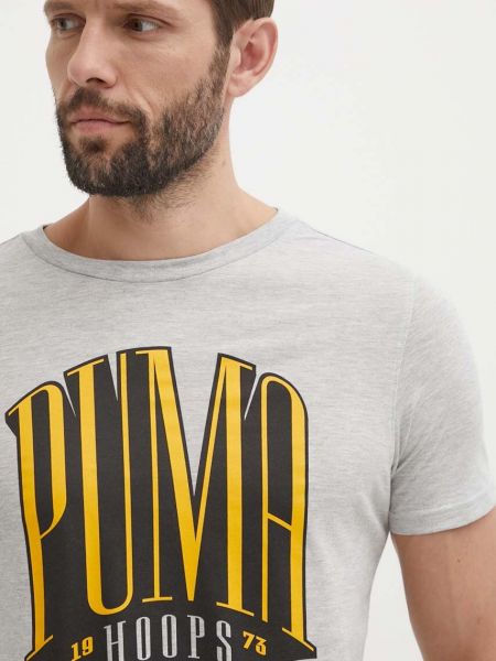 Koszulka z nadrukiem Puma szara