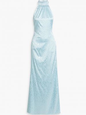 Атласное платье с вырезом халтер One33 Social синее