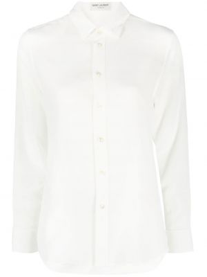 Копринена риза Saint Laurent бяло