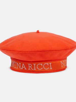 Czerwony beret wełniany Nina Ricci