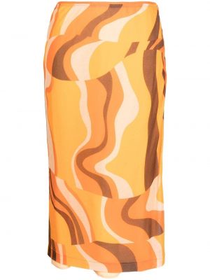 Midi sukně s abstraktním vzorem Rejina Pyo