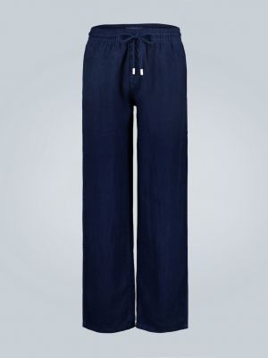 Льняные брюки Vilebrequin синие